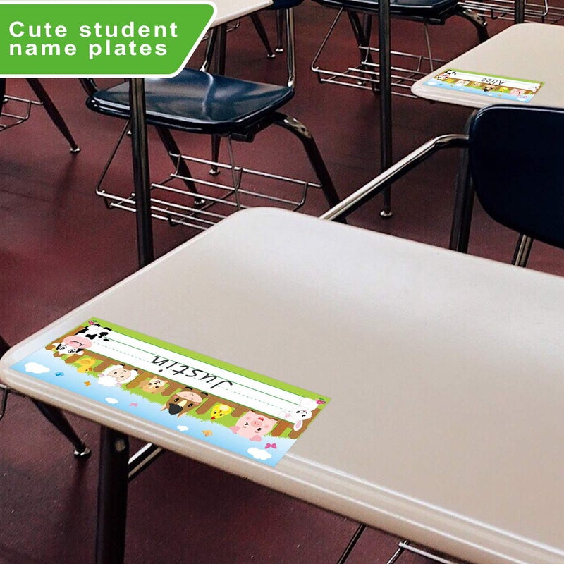 Fancy Land Farm Animal Name Plate Primary Students Back to School Desk Nameplates 36 Pack Classroom Decoration - Image 4